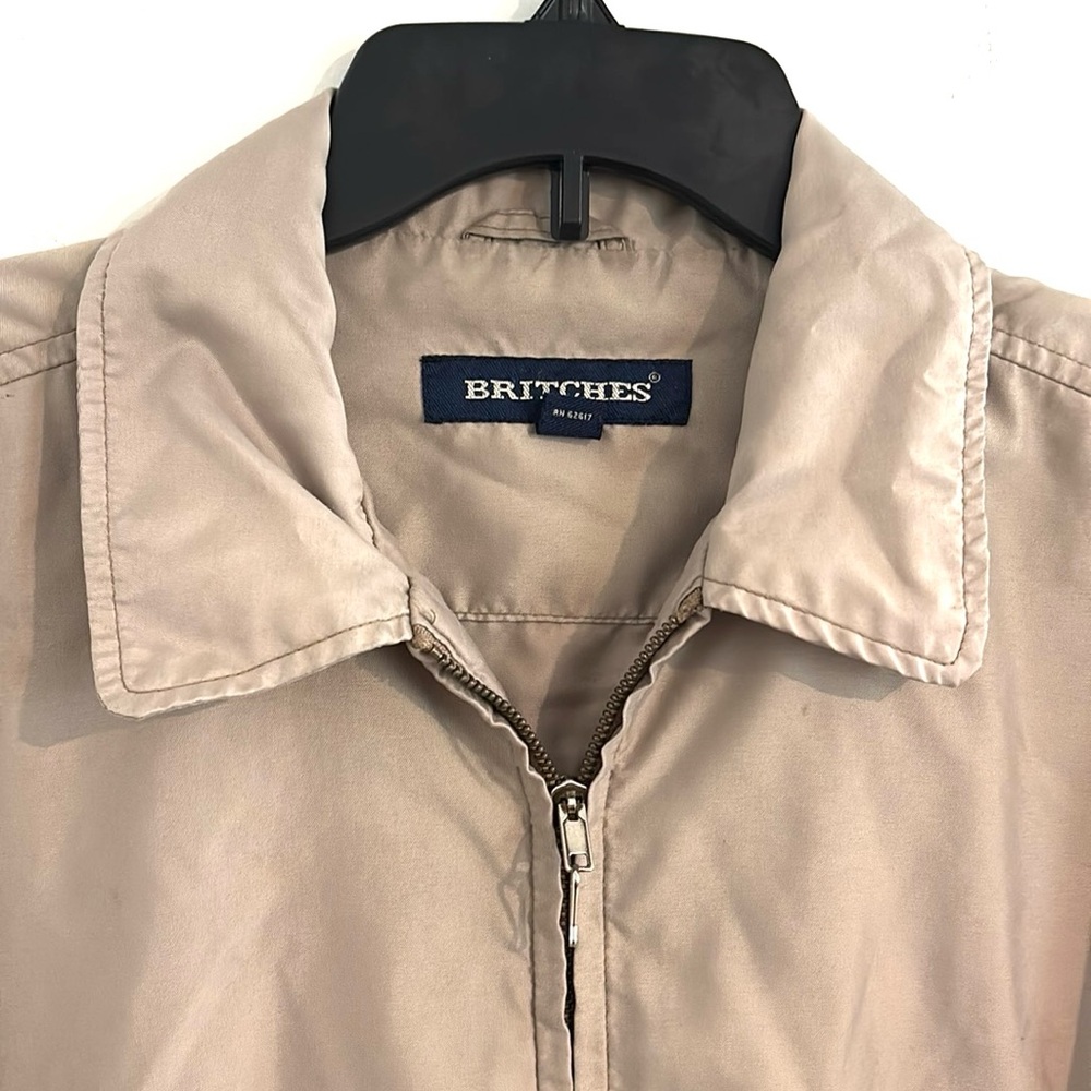 BRITCHES Men's Sz L Light Brown Nylon Jacket Great Condition. - Picture 2 of 8